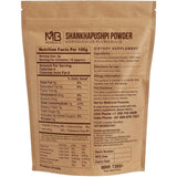 Tabla nutricional del suplemento MB Herbals Shankhpushpi 227 g Polvo