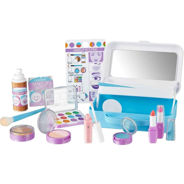 Melissa & Doug Love Your Look kit de maquillaje de juguete de 16 piezas con estuche y accesorios