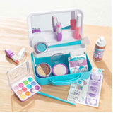Melissa & Doug Love Your Look kit de maquillaje de juguete con estuche abierto, espejo y accesorios