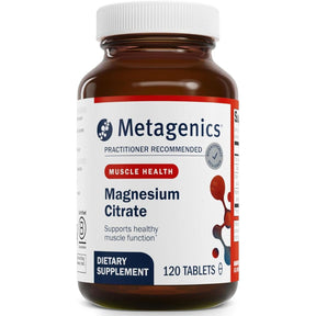 Frasco de Metagenics citrato de magnesio de 120 tabletas
