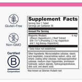 Tabla nutricional del suplemento Metagenics HerWellness Estrovera 30 tabletas