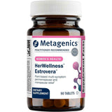 Frasco de suplemento Metagenics HerWellness Estrovera 90 tabletas