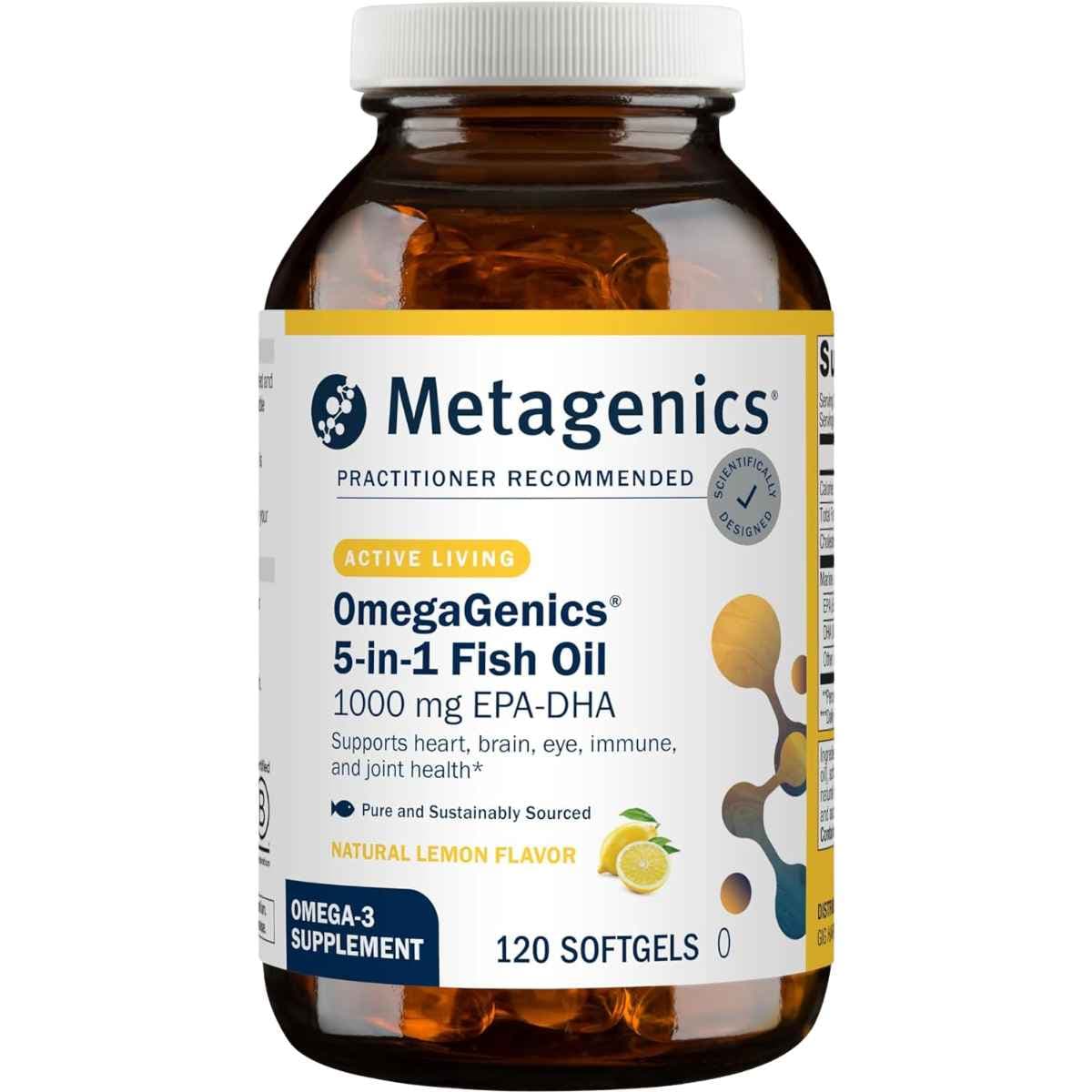 Metagenics OmegaGenics 5 en 1 aceite de pescado 1000 mg EPA-DHA 120 cápsulas blandas