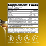 Información del suplemento Metagenics OmegaGenics 5 en 1 aceite de pescado líquido 2400 mg EPA DHA 150 ml