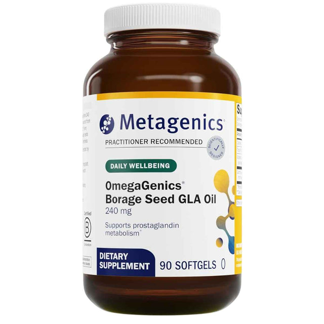 Metagenics OmegaGenics aceite de borraja GLA 240 mg 90 cápsulas blandas frontal