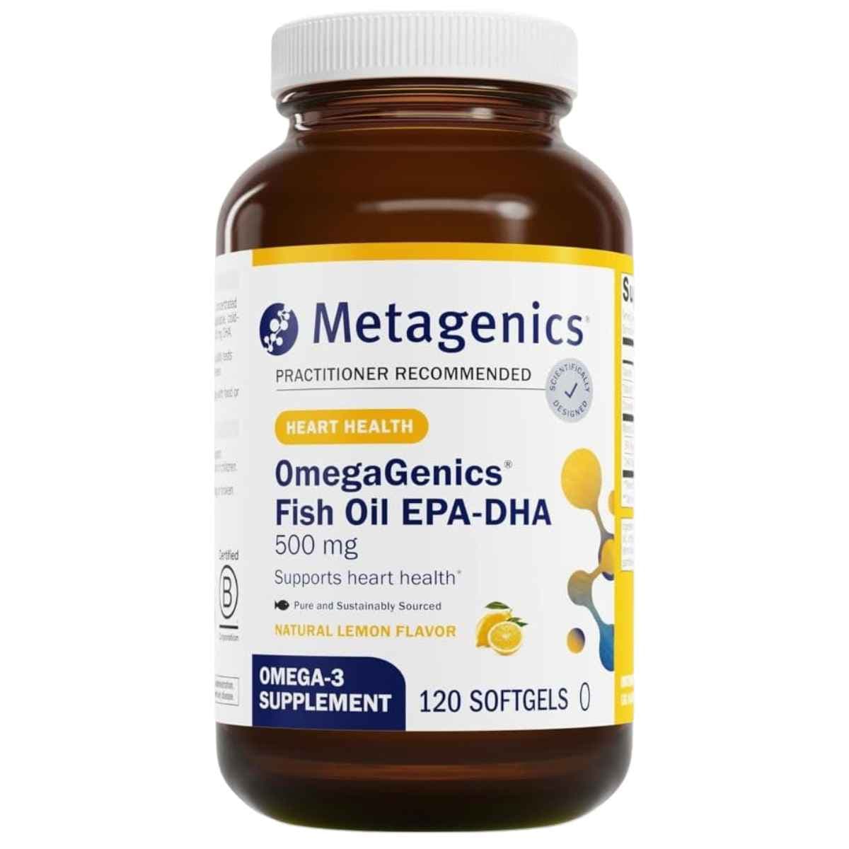 Metagenics OmegaGenics aceite de pescado EPA DHA 500 mg 120 cápsulas blandas frontal