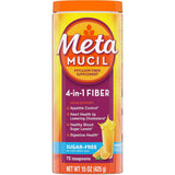 Metamucil fibra de psyllium en polvo sabor naranja sin azúcar, envase de 425 g