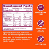 Información del suplemento de Metamucil fibra de psyllium naranja sin azúcar, 660 g