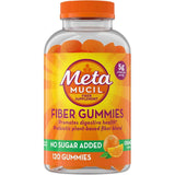 Frasco de suplemento Metamucil Fibra Sabor Naranja 120 Gomitas