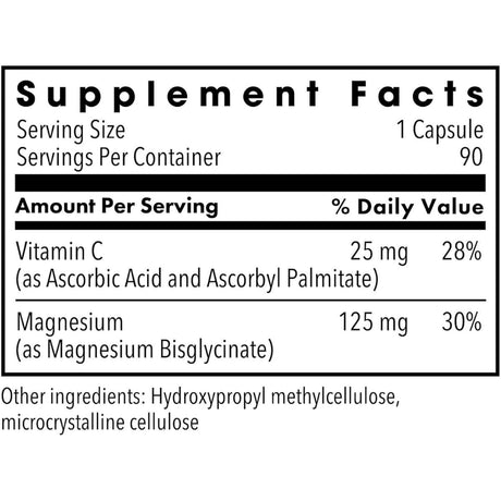 Etiqueta del suplemento MethylPro glicinato de magnesio, 90 cápsulas