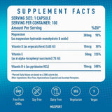 Información del suplemento MGSPORT magnesio 380 mg para la presentación de 100 cápsulas