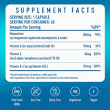 Información del suplemento MGSPORT magnesio 380 mg para la presentación de 60 cápsulas