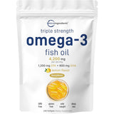 Frasco de suplemento Micro Ingredients Aceite de Pescado Omega-3 240 cápsulas blandas