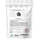 Tabla nutricional del suplemento Micro Ingredients Astaxantina 12 mg 120 cápsulas blandas