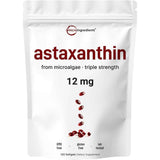 Empaque de suplemento Micro Ingredients Astaxantina 12 mg 120 cápsulas blandas