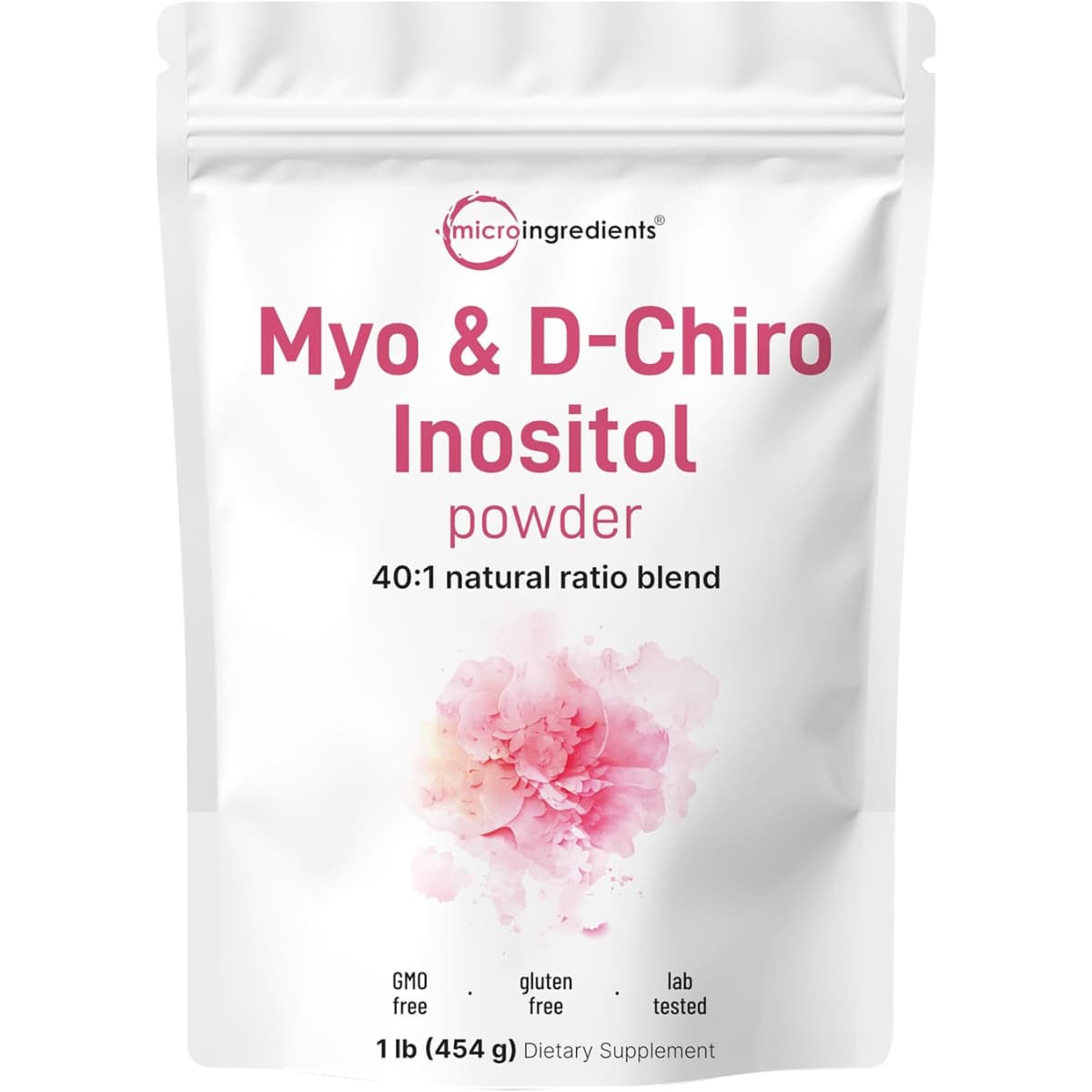 Bolsa de suplemento Micro Ingredients Myo & D-Chiro Inositol 1 lb