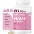 Frasco del suplemento Micro Ingredients Liposomal NAD con fórmula multicomponente en cápsulas vegetales, presentación de 180 unidades.
