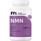 Frasco frontal de Micro Ingredients NMN, presentación de 60 cápsulas