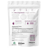 Etiqueta Supplement Facts de MICRO INGREDIENTS péptidos de colágeno múltiple en 40 sobres de 440 g