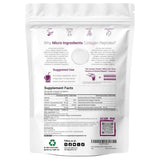 Etiqueta Supplement Facts de MICRO INGREDIENTS péptidos de colágeno múltiple de 454 g