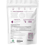 Etiqueta Supplement Facts de MICRO INGREDIENTS péptidos de colágeno múltiple de 907 g