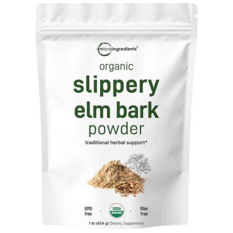 Bolsa de suplemento Micro Ingredients Polvo Orgánico de Corteza de Olmo Resbaladizo 1 lb (454 g)