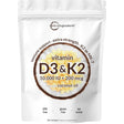 Frasco de suplemento Micro Ingredients Vitamina D3 y K2 180 cápsulas blandas