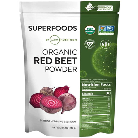 Frasco de suplemento MRM Nutrition Remolacha Roja Orgánica 240 g