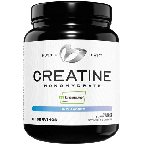 Frasco de suplemento Muscle Feast Monohidrato de Creatina 2 lbs