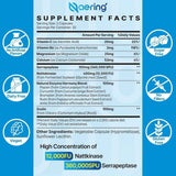 Tabla nutricional del suplemento Naering Natoquinasa y Serrapeptasa Liposomal 60 Cápsulas