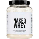 Frasco frontal de Naked Whey sin sabor, presentación de 2 lb