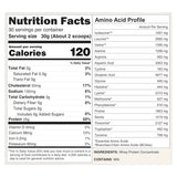 Tabla nutricional de Naked Whey sin sabor, presentación de 2 lb