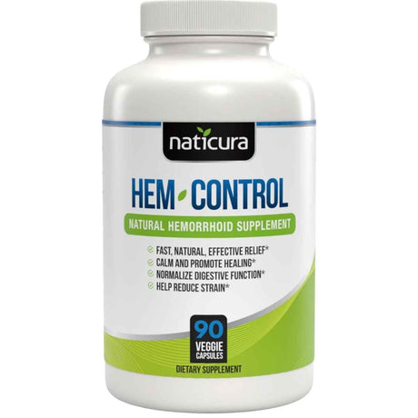 Frasco frontal de Naticura Hem-Control con 90 cápsulas