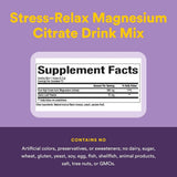 Tabla nutricional del suplemento Natural Factors Citrato de Magnesio en Polvo sabor Tropical 250 g
