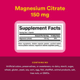 Tabla nutricional del suplemento Natural Factors Citrato de Magnesio 180 cápsulas