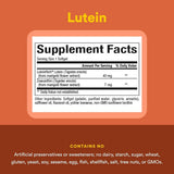 Tabla nutricional del suplemento Natural Factors Luteína con Zeaxantina 60 cápsulas blandas