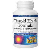 Frasco de Natural Factors Thyroid Health Formula con 60 cápsulas vegetarianas.