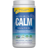 Frasco frontal de Natural Vitality CALM magnesio sabor limón de 16 oz
