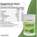 Tabla nutricional del suplemento NaturalSlim Almidón Resistente 1 lb