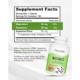 Etiqueta de suplemento de NaturalSlim MagicMag C con citrato de magnesio, potasio e ingredientes del producto