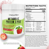Tabla nutricional del suplemento NaturalSlim Metabolic Protein C-Plus Fresa 1.1 lbs