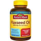 Frasco de suplemento Nature Made Aceite de Linaza Orgánico 1000 mg 100 Cápsulas Blandas