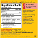 Tabla nutricional del suplemento Nature Made Aceite de Linaza Orgánico 1000 mg 180 Cápsulas Blandas