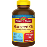 Frasco de suplemento Nature Made Aceite de Linaza Orgánico 1000 mg 180 Cápsulas Blandas