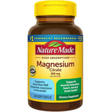 Frasco de suplemento Nature Made Citrato de Magnesio 250 mg  60 Cápsulas Blandas