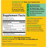 Tabla nutricional del suplemento Nature Made Citrato de Magnesio de Alta Absorción Sabor Mezcla de Bayas 60 Gomitas