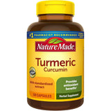 Frasco de suplemento Nature Made Cúrcuma 500 mg 120 cápsulas