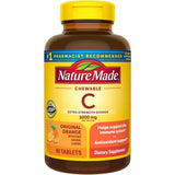 Frasco de suplemento Nature Made Vitamina C Naranja Original 90 tabletas