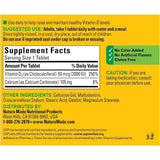 Tabla nutricional del suplemento Nature Made Vitamina D3 2000 IU 220 tabletas