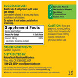 Tabla nutricional del suplemento Nature Made Vitamina E 180 mg 100 cápsulas blandas